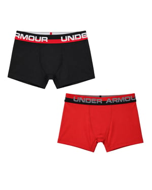 Under Armour 2-Pack Kids Black/Red Boxer Shorts