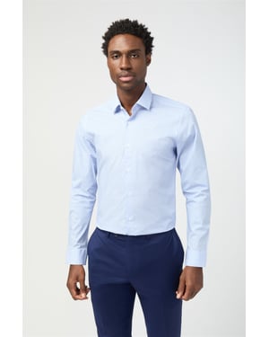 Long Sleeve Slim Fit Formal Shirt in Pale Blue