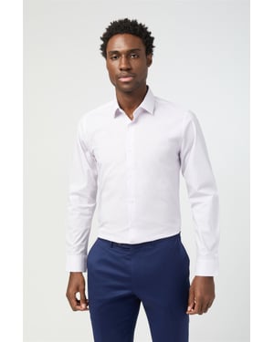 Long Sleeve Slim Fit Formal Shirt in Light Grey