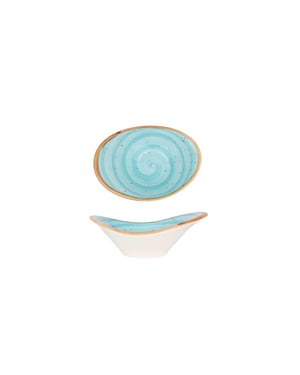 Bonna Serveerschaal aqua porselein 10 cm (45cc) set van 2