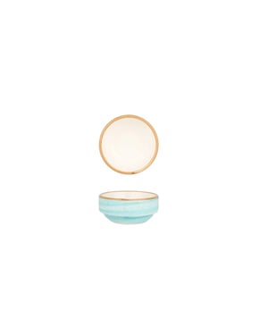 Bonna Serveerschaal aqua porselein 6 cm (30cc) set van 2