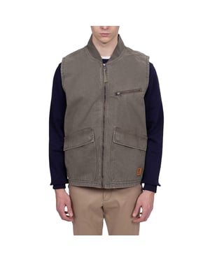 Timberland Herenvest met gewassen geribde kraag (Bladgroen)