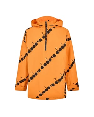 Diadora Anorak voor heren met logo over het hele oppervlak (Oranje/zwart)