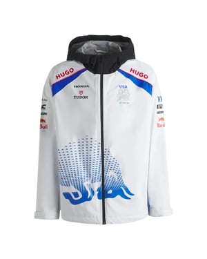 Hugo BW Visa Cash App Red Bull-jas met capuchon voor heren (Wit)