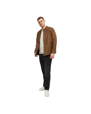 Jack And Jones Herr Enfärgad Zip-Ficka Jacka (Kognac)