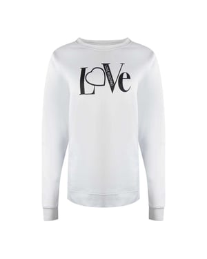 Love Moschino Dames-sweatshirt met lange mouwen en 'Love'-logo (Wit)