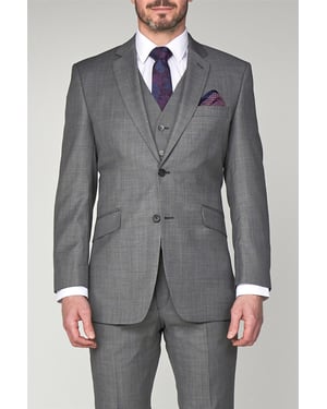 Long Sleeve Tailored Suit Jacket in Grey