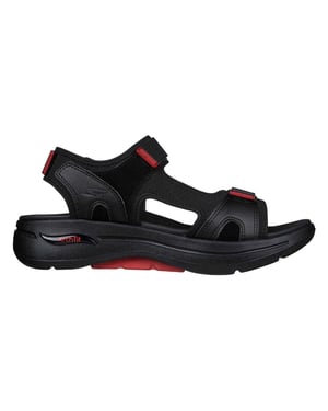 Skechers Heren Arch Fit Platte Sandalen (Zwart/ROOD)