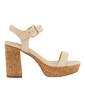 Dune London Dames/Dames Jarell Leren Blok Sandalen (Ecru)