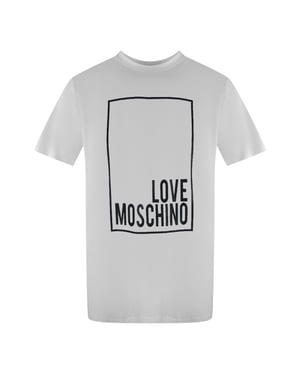 Love Moschino Heren Box Logo T-shirt (Wit)