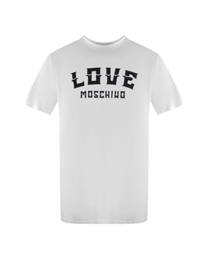 Love Moschino Heren Vet Logo T-Shirt (Wit)