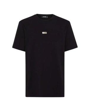 DSquared2 Heren Metaal Logo T-Shirt (Zwart)