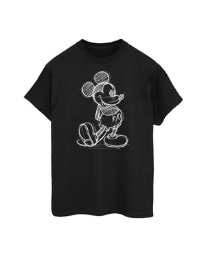 Disney Heren Mickey Mouse Schets Katoen T-Shirt (Zwart)