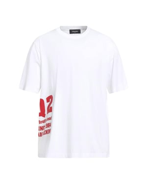 DSquared2 Heren T-shirt met zijlogo (Wit)