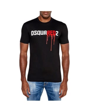 DSquared2 Rood Logo Heren T-shirt (Zwart)