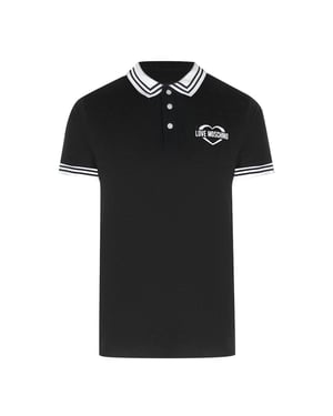 Love Moschino Heren Katoenen Polo Shirt (Zwart)