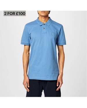 Boss Polo-shirt voor heren met Passenger Box-logo (Licht Blauw)