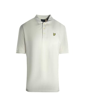 Lyle & Scott Heren poloshirt met gestreepte textuur (Lichte mist)