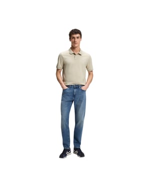 Boss Polo-shirt voor heren met Passenger Box-logo (Pastel Grijs)
