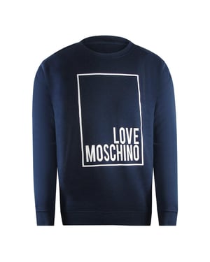 Love Moschino Heren Box Logo Sweatshirt (Marineblauw)