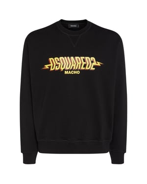 DSquared2 Uniseks Macho Logo Sweatshirt voor volwassenen (Zwart)