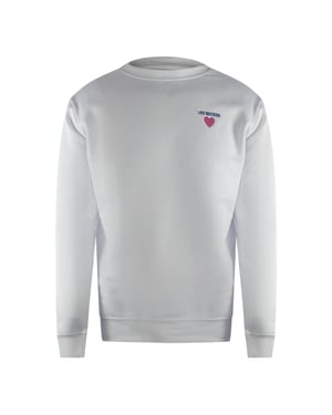 Love Moschino Heren Sweatshirt met hartlogo (Wit)