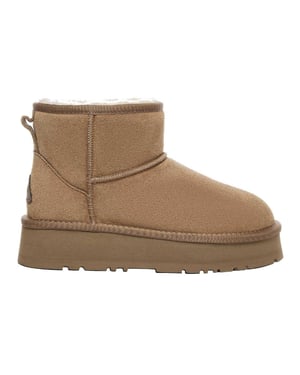 EverAu Dames Mini Classic Koe Suède Boots (Kastanje)