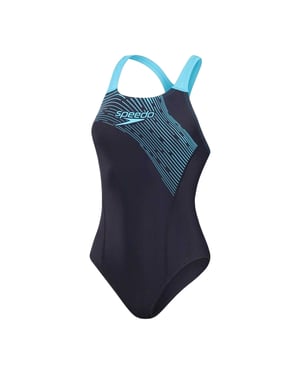 Speedo Dames/Dames Medley Medalist Logo Eéndelig Zwempak (Afdrukken van de marine)