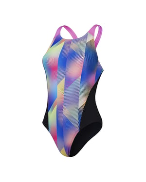 Speedo Dames/dames zwempak uit één stuk (Zwart/roze)