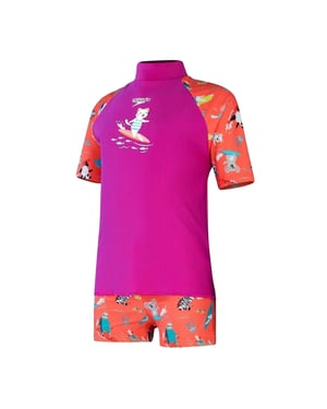 Speedo Rashguard-set för barn: Cat Endurance 10 (Lila/rosa)