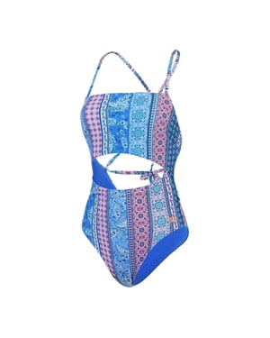 Speedo Dam Paisley Simdräkt En Del (Blå/Rosa)