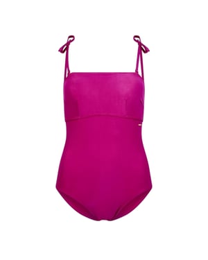 Speedo Dames/Dames Plain Bandeau One Piece Badpak (Roze)
