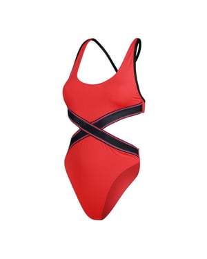 Speedo Dam Klipp Ut En Del Baddräkt (Röd)