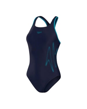 Speedo Dames/Dames Logo Racerback Eendelig Zwempak (Zwart, Groen)