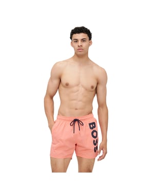 Boss Heren Octopus Bold Logo Zwemshorts (Heldere Roze)