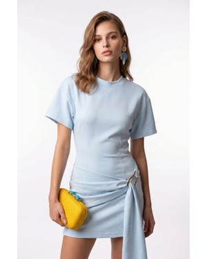 Crepe Geweven Mini Jurk