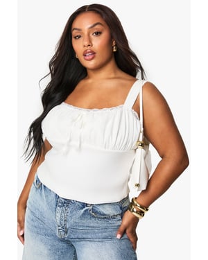 plus ruched milkmaid top