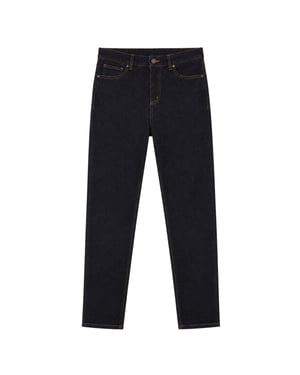 Biba Dames Kiri Katoenen Rechte Slim Jeans (Middellijk Blauw)