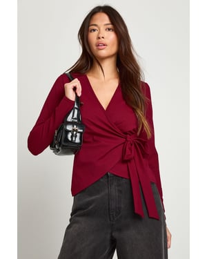 Wrap Front Tie Waist Top