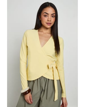 Wrap Front Tie Waist Top