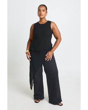 Plus Layered Asymmetric Hem Longline Top