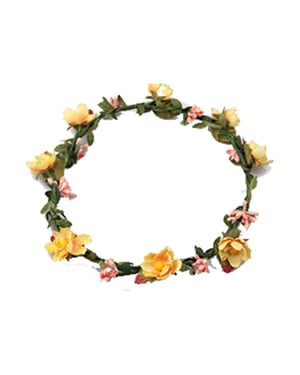 Flower Head Garland Crown Yellow Festival Wedding Summer Boho Hair Accessory Kit