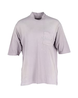 Maison Margiela Handwritten Logo T-shirt in Purple Cotton