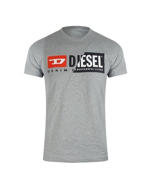 Diesel Heren Premium Katoenen T-Shirt (Grijze Mergel)