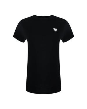 Love Moschino Unisex Contrast Hart Logo T-shirt voor volwassenen (Zwart, Wit)