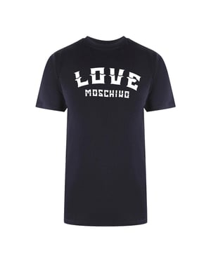 Love Moschino Heren Vet Logo T-Shirt (Marineblauw)