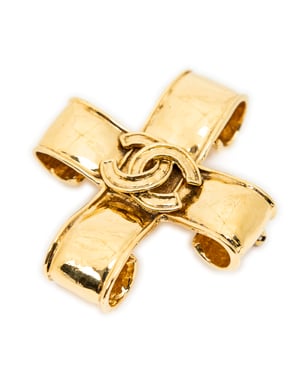 CC Cross Brooch Pin  Brooch