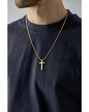 Cross Prendant Necklace In Gold