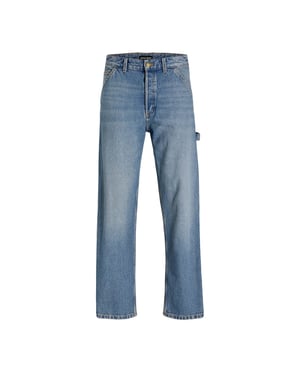 Jack And Jones Eddie Carpenter-jeans voor heren met een relaxte pasvorm (Blauwe Denim)