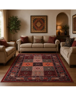 Muratap Artline sultan oosters vloerkleed vintage handgeknoopte wol look- 80x300 cm